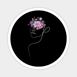 Find the Closest Flowers Bouquet and Put it on your Head | One Line Drawing | One Line Art | Minimal | Minimalist Magnet